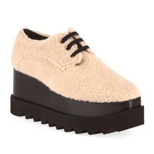 Stella McCartney Elyse sherpa shoes champagne 36.5 us women's 6.5 (7.5)